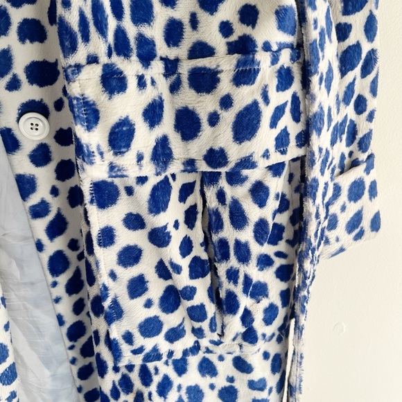 Maryam Nassir Zadeh Blue Leopard Print Coat S - Picture 3 of 4